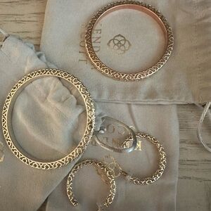 Kendra Scott Maggie Bangle Bracelets (Set of 2) & Earrings - Gold